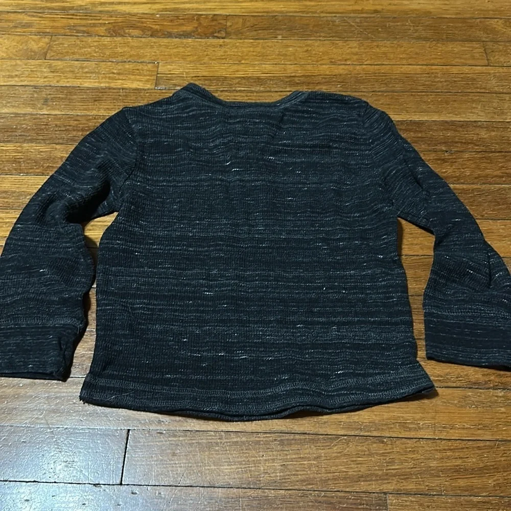 Arizona Jean Company Kids Black Long Sleeve Thermal Henley Top, XS (6/7)